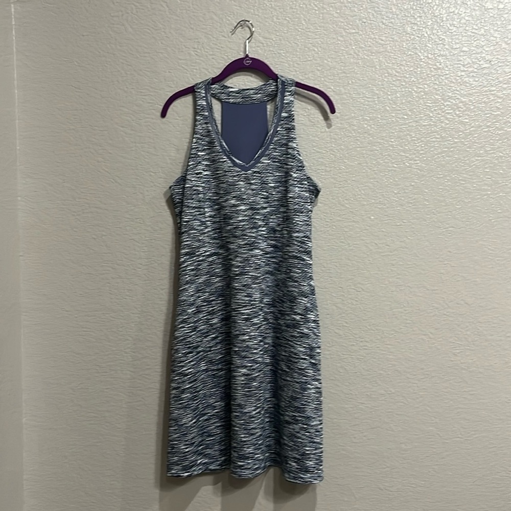 MPG Fit & Flare Mini Tank Dress Size Large Racerback Black Gray